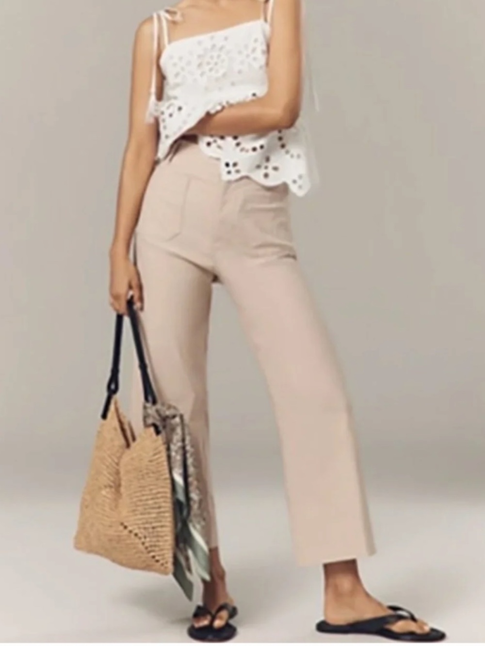 The Colette Pants by Maeve - Cropped, Froth, Size 28